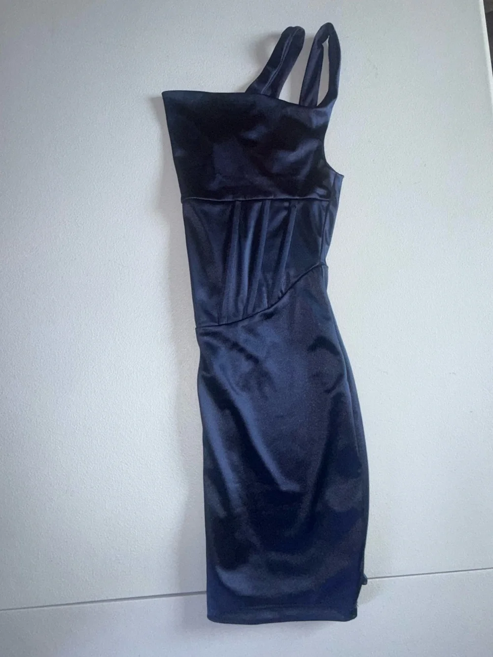 Windsor Navy Satin Corset Mini Dress Small navy mini date night beachy dress - Picture 6 of 11